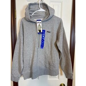 FILA Gray Hoodie Sweatshirt Pullover Comfy Everyday Activewear Large